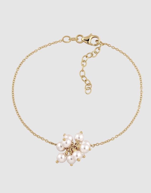 Elli Jewelry - Bracelet Pearl Bridal 925 Sterling Silver Gold-Plated
