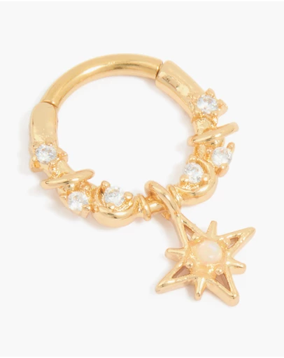 Lovisa - Surgical Steel Cubic Zirconia Celestial Clicker Ring