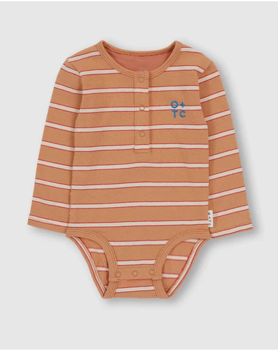 Olive & The Captain - Clay Stripe Knit LS Bodysuit