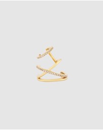 Wanderlust + Co - Multi Pave Gold Ear Cuff