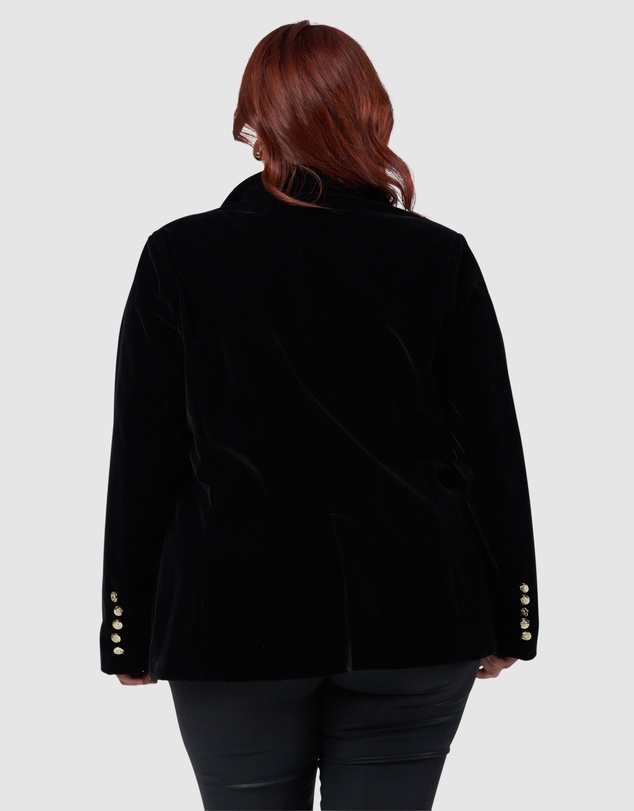Pink Dusk by Curve Project - Suddenly Fine Velvet Blazer