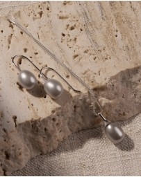 Najo - Isla Silver Pearl (Grey) Necklace