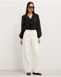 The Fated - Kyla Ruffled Neck Blouse