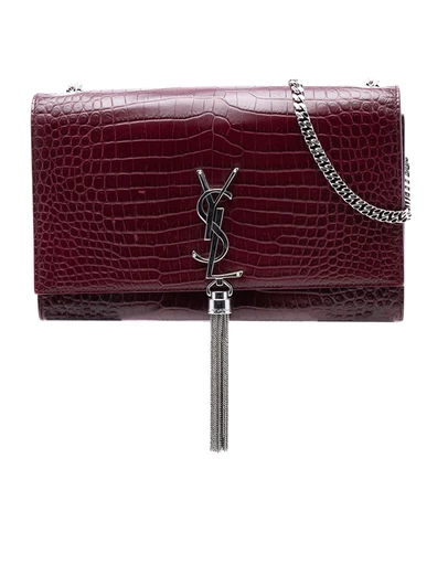 Pre-Loved by Azura Reborn - Pre-Loved Medium Croc Embossed Leather Monogram Kate Tassel Crossbody