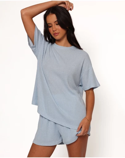 Petal & Pup - Granger Knit Short Set - Blue