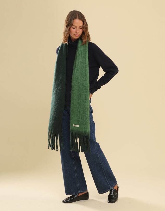 Morgan & Taylor - Cosette Chunky Two-Toned Scarf in Dark Green