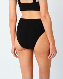 UNE PIECE - High-Waisted Crinkle Cut Bikini Bottoms