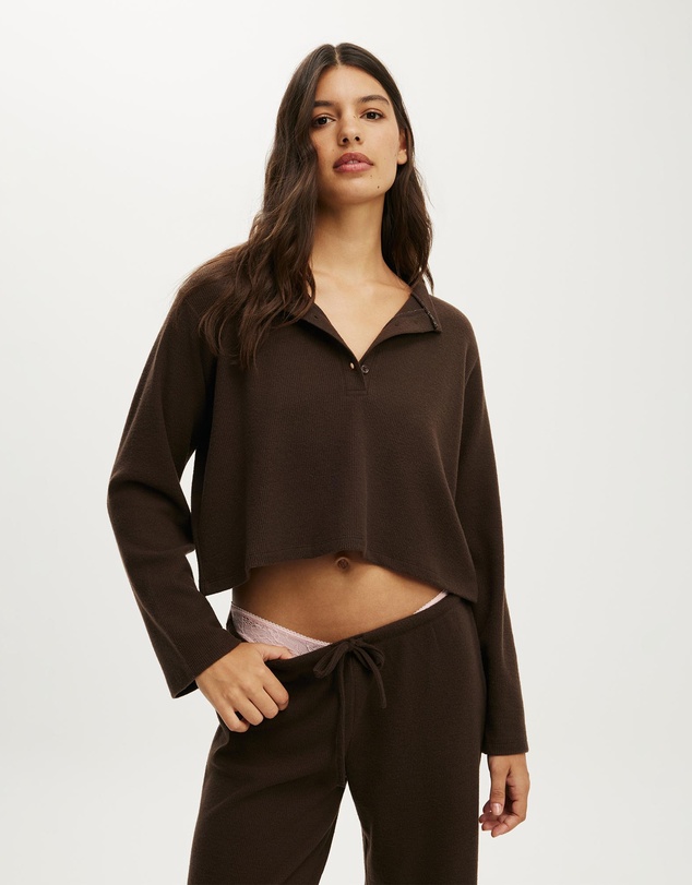 Cotton On Body - Super Soft Waffle Henley Top