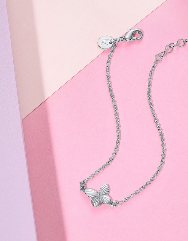Mestige - Bella Butterfly Bracelet - Silver Plated