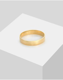 Kuzzoi - ICONIC EXCLUSIVE - Ring Men Friendship Classic Elegant in 925 Sterling Silver Gold Plated