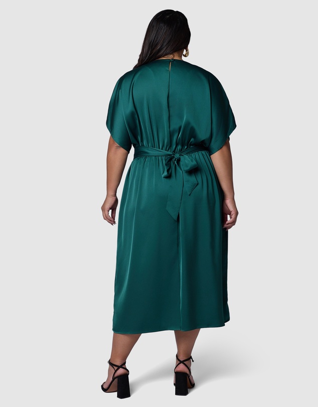 Pink Dusk by Curve Project - Lust Unleashed Satin Midi Dress