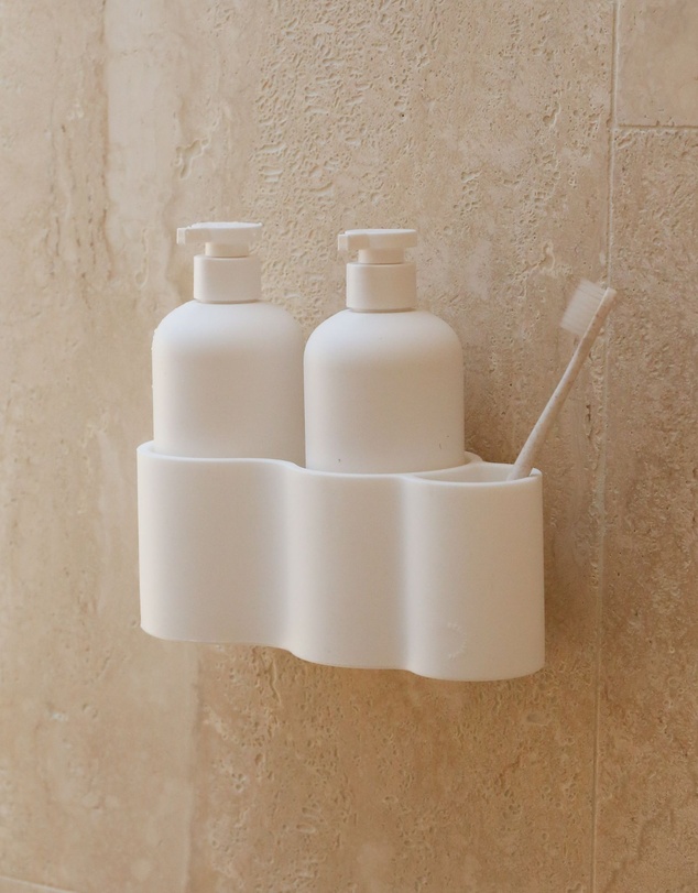 DESIGNSTUFF - CURV Shower Caddy, Silicone/Adhesive