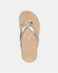 Vionic - Bella Toe Post Sandal - Silver Metallic Croc