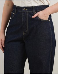 Atmos&Here Curvy - Poppy Cropped Barrel Leg Jeans