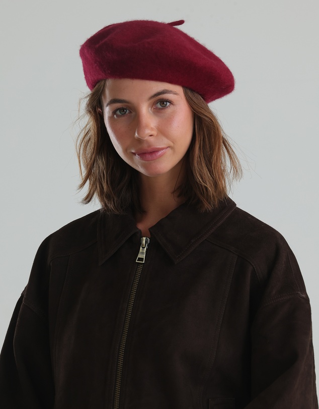 Morgan & Taylor - Lisa Wool Beret in Burgundy Red