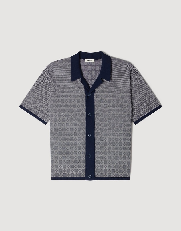 Sandro - Cross Knit Shirt Cardigan