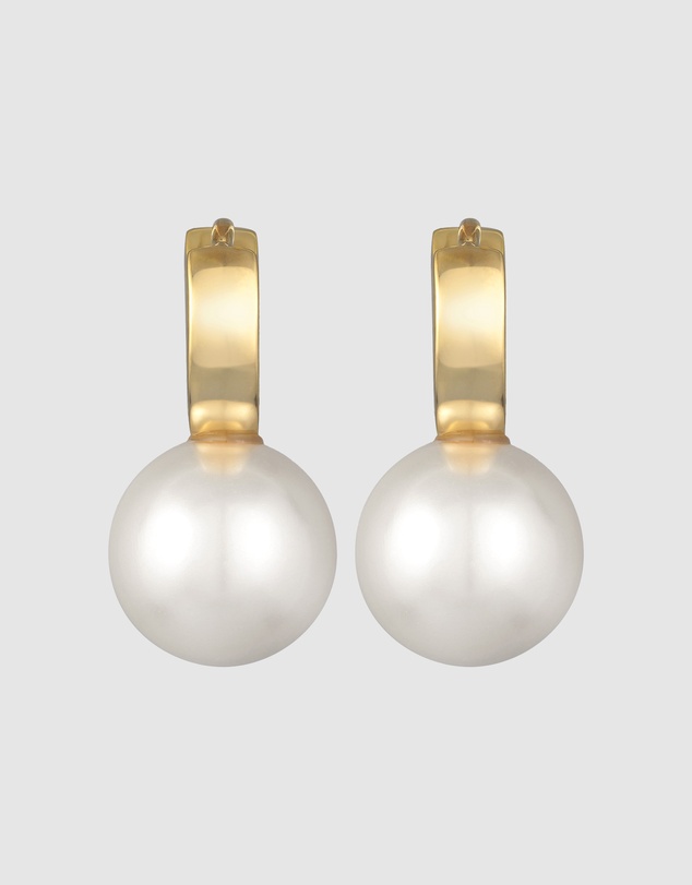 Elli Jewelry - Swarovski® Pearl Hoop Earrings in Gold-Plated 925 Silver