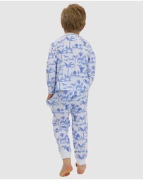 Sant And Abel - Kids Skydog Blue Toile Long PJ Set