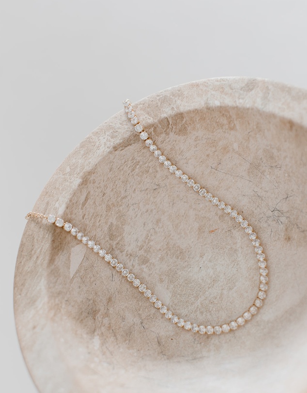 The White Collection - Tiffany - Modern Gold Bridal Necklace
