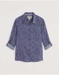 Seasalt - Seasalt Cornwall Purple Larissa Shirt in Crinkled Organic Cotton