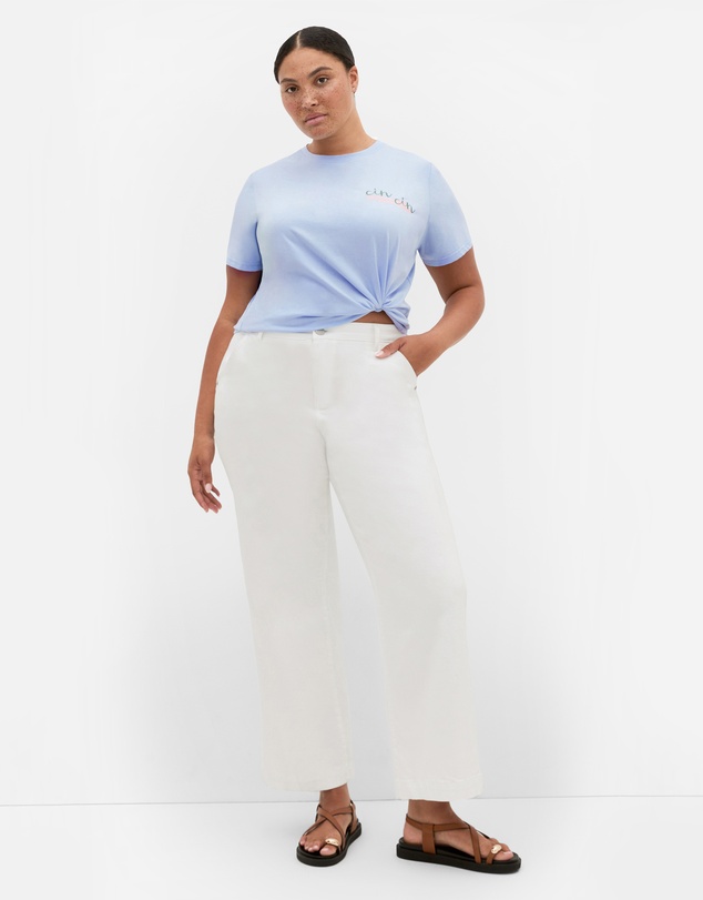 City Chic - Plus size Sammy Cin Cin Tee - baby blue