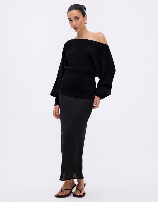 Revibe - Repaired Minima Esenciales Oriel Off Shoulder Knit Top - AU 8
