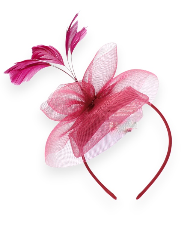 Morgan & Taylor - Elisa Fascinator in Burgundy Red