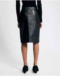 Lover - Hollis 100% Leather Midi Skirt