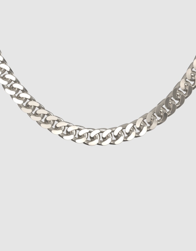 GUESS - GUESS Mens Silver-Tone Curb Chain Necklace