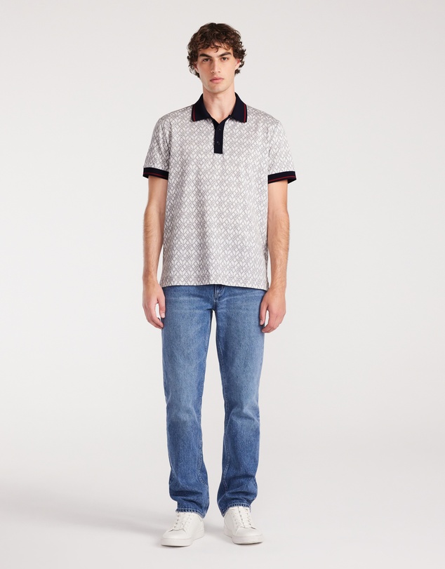 Calibre - Monogram Jacquard Polo Silver