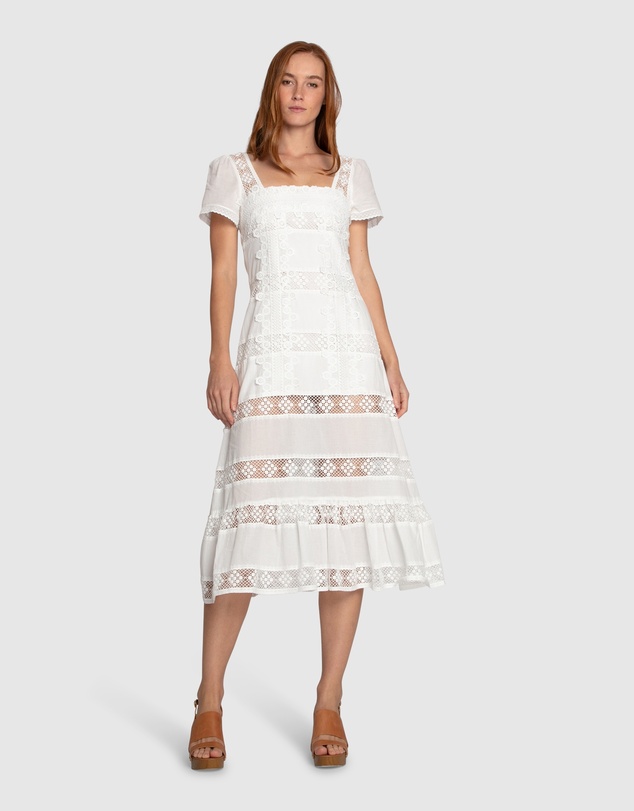 Belle & Bloom - The Wild Rose Hour Lace Midi Dress