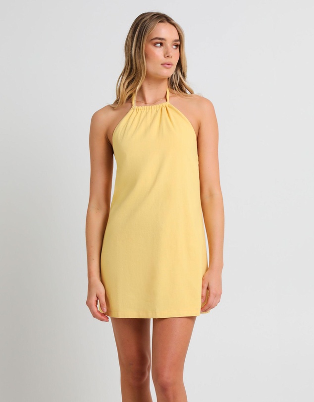 Subtitled - Halcyon Halter Linen Dress