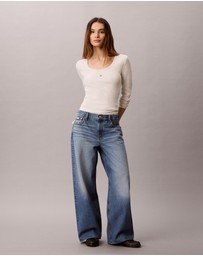 Calvin Klein Jeans - Ribbed Cotton Long Sleeve Top