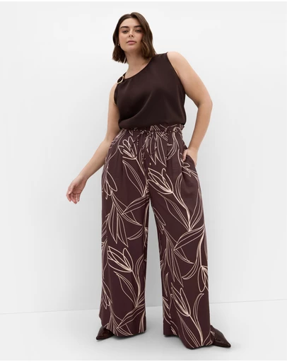 City Chic - Bella Wide Leg Print Pant