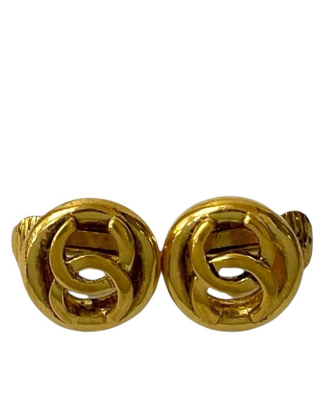 Pre-Loved by Azura Reborn - Pre-Loved CC Gold Plated Round Clip On Earrings