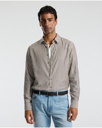 Calibre - Fluid Stripe Shirt Chocolate