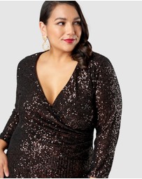 Pink Dusk by Curve Project - Smokin Hot Sequin Wrap Dress