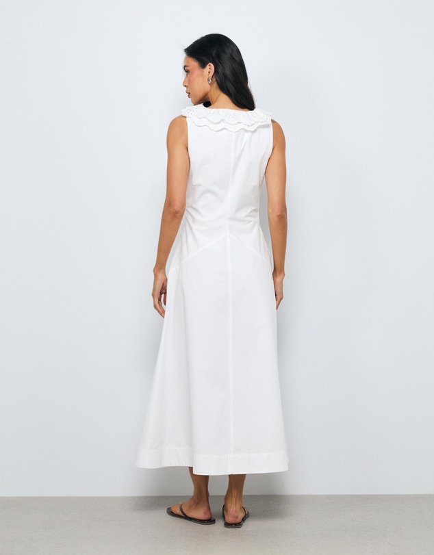 AERE - Evolet Cotton Frill Maxi Dress