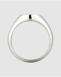 Kuzzoi - ICONIC EXCLUSIVE - Ring Male Signet White Marble 925 Sterling Silver