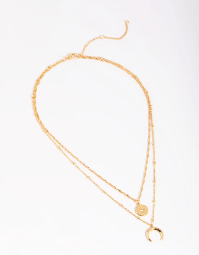 Lovisa - Gold Plated Brass Celestial Layered Necklace