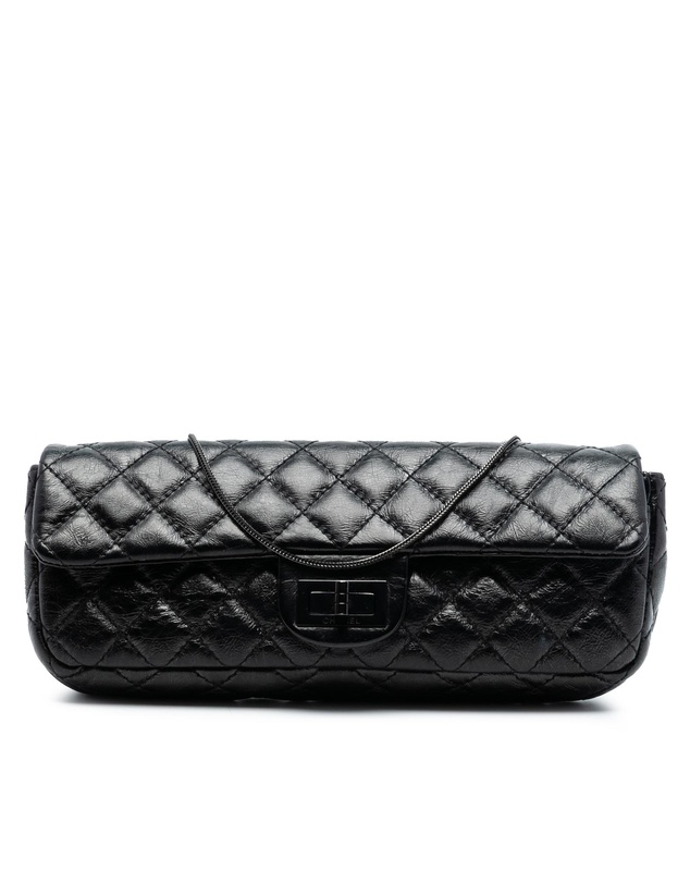 Chanel - Pre-Loved Quilted Glazed Calfskin Reissue 2.55 Clutch with Chain