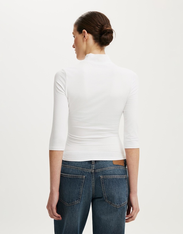 Cotton On - 90S Mock Neck 3/4 Sleeve