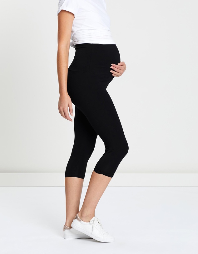 Angel Maternity - Maternity 2-Pack Basic Capri Length Leggings