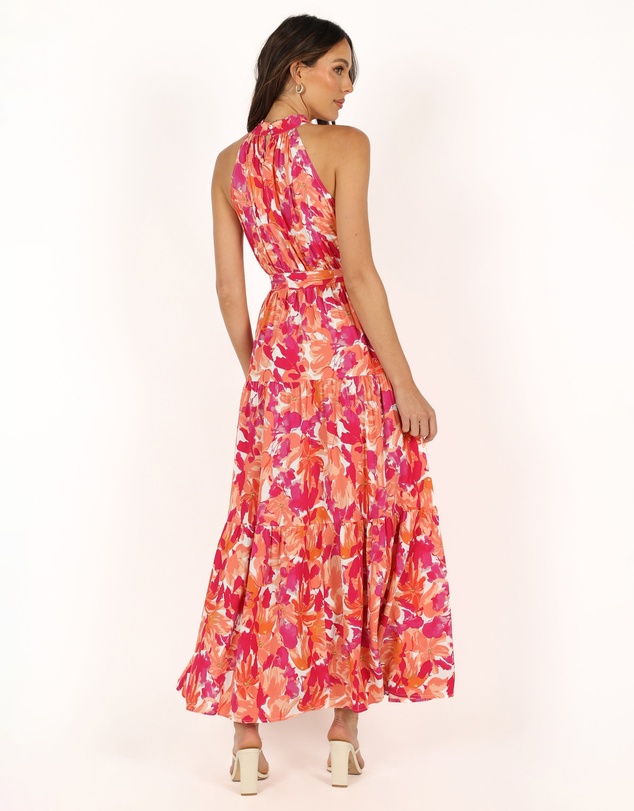 Petal & Pup - Caroline Maxi Halter Dress - Red Orange
