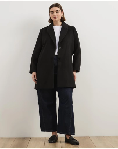 Atmos&Here Curvy - Romy Wool Blend Coat