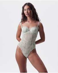 Bras N Things - Bethany Balconette Bodysuit - Light Green
