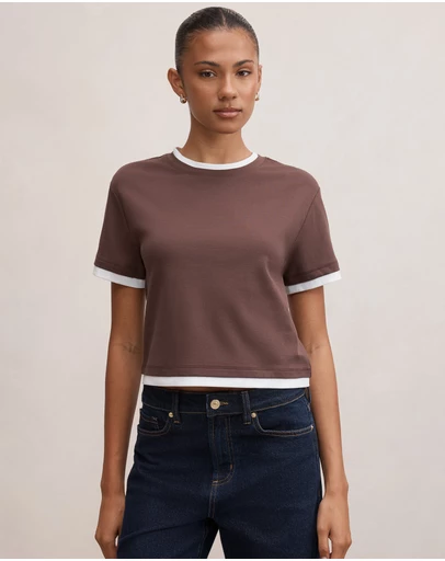 Forever New - Charlie Contrast Layered T-Shirt