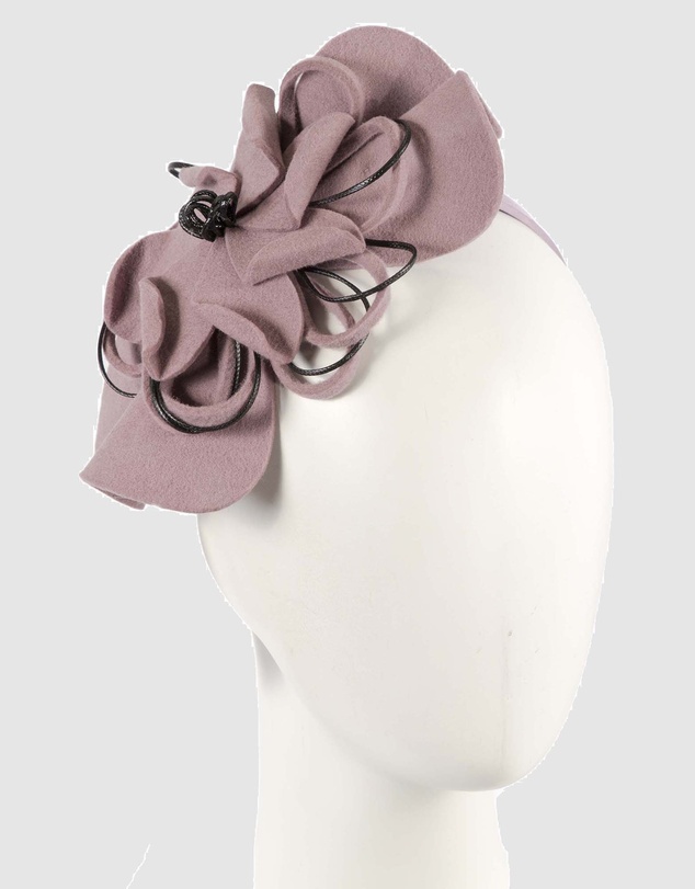 Max Alexander - Felt Dusty Pink Flower Winter Racing Fascinator