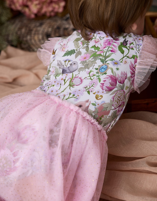 Fleur Harris - 'Heirloom Treasures' Dreamy Tutu Bodysuit Dress in Soft Pink