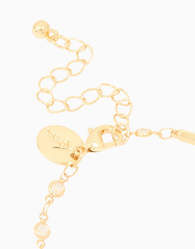 Lovisa - Gold Plated Cubic Zirconia Bar Chain Bracelet